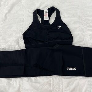 Gymshark Midnight Black Sports Bra and Leggings